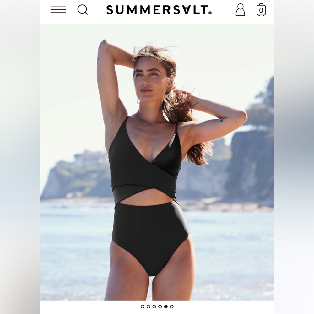 Summersalt The Sea Breeze Cutout One Piece Swimsuit, 12 Black Onyx
